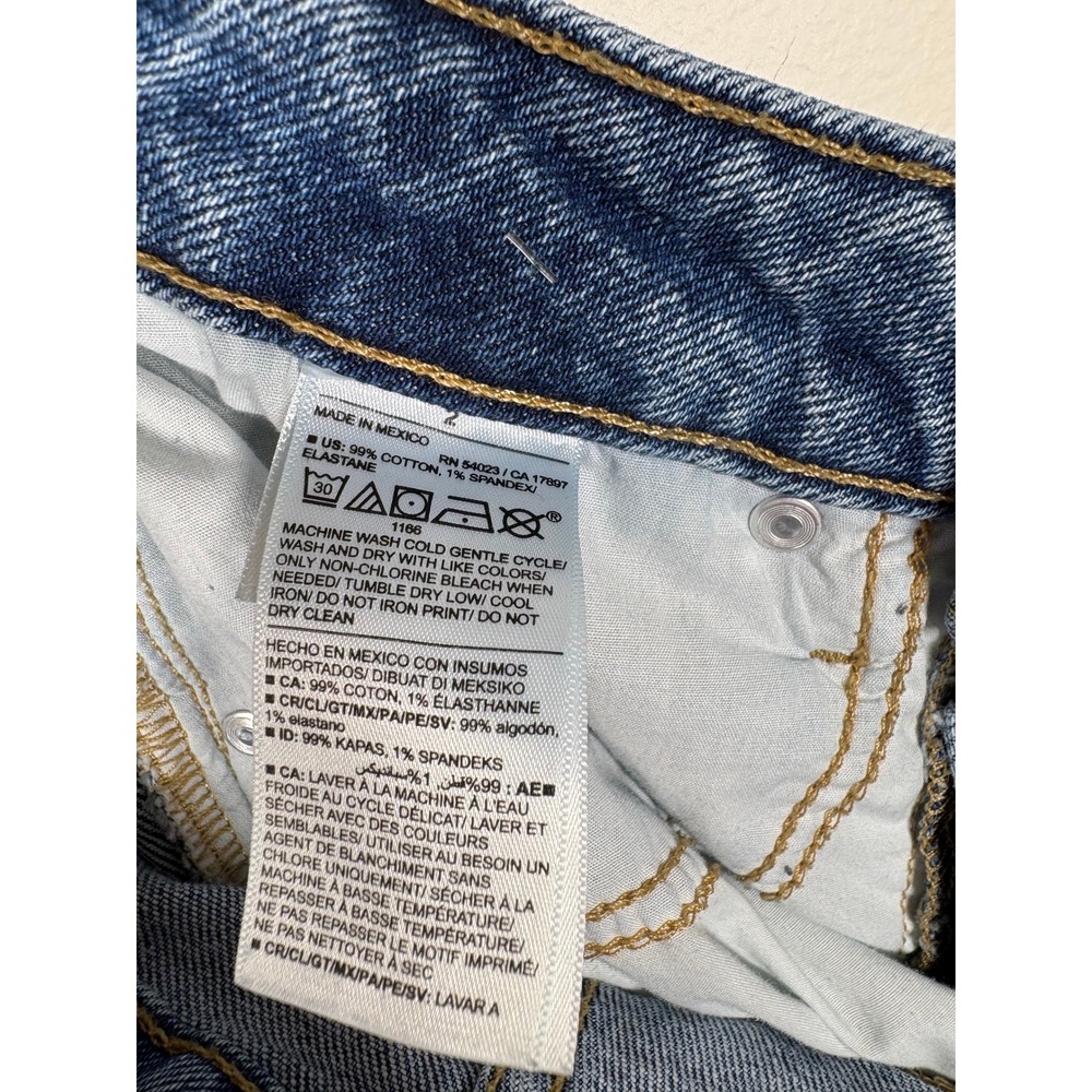 Old Navy Womens Jeans 2 Blue Sky-Hi Wide Leg Distressed Y2K Baggy Loose Stretchy - Picture 8 of 14